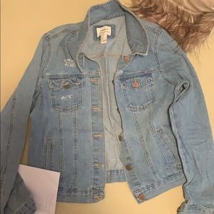 Distressed denim jacket